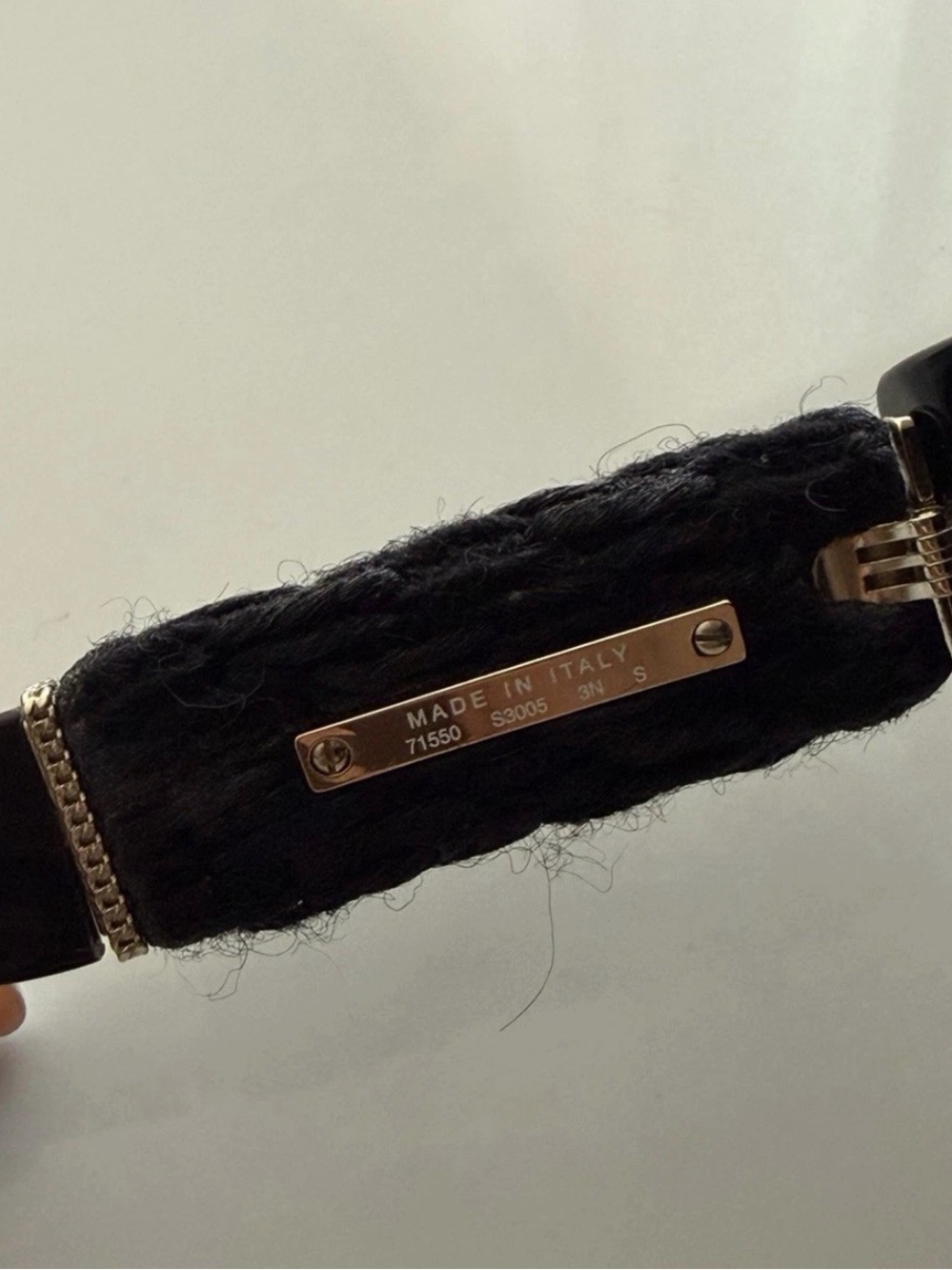 CHANEL Black Cat-Eye Tweed Sunglasses with Gold CC - Picture 6 of 7